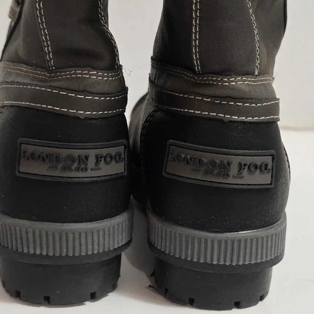 London Fog Kids Insulated Waterproof Winter‎ Snow Boots Faux Fur Lined Sz 13 EUC